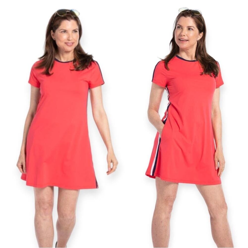 Kinona Sport To A Tee Watermelon Red Short Sleeve UPF 50+ Golf Dress Size Small